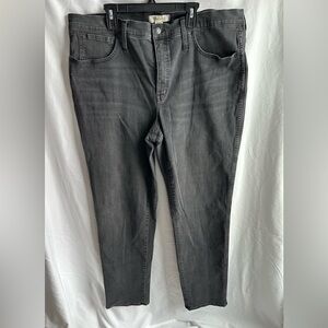 Madewell Dark Gray Mid Rise Stovepipe Denim Jeans Straight Leg Size 33T